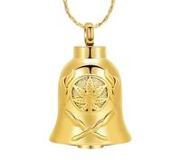 DOTUIARG Collier d’urne cloche pour cendres Pendentif commémoratif d’animal humain Bijoux de crémation Cadeau souvenir pour hommes femmes