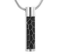 DOTUIARG Collier d’urne commémorative cylindrique contenant des cendres humaines/d’animaux de compagnie Médaillon de crémation Pendentif bijoux pour hommes