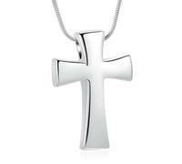 DOTUIARG Collier d’urne croix pour cendres bijoux de crémation en acier inoxydable, pendentif de cendres, bijoux commémoratifs pour femmes et hommes