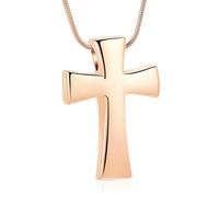 DOTUIARG Collier d’urne croix pour cendres bijoux de crémation en acier inoxydable, pendentif de cendres, bijoux commémoratifs pour femmes et hommes