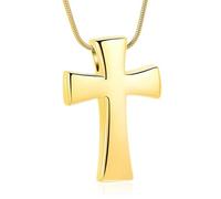 DOTUIARG Collier d’urne croix pour cendres bijoux de crémation en acier inoxydable, pendentif de cendres, bijoux commémoratifs pour femmes et hommes