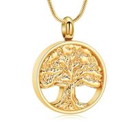 DOTUIARG Collier d’urne de l’Arbre de Vie pour cendres, bijoux de crémation, pendentif souvenir en cendres humaines en acier inoxydable pour femmes hommes