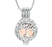 DOTUIARG Collier d’urne de l’Arbre de Vie pour cendres Médaillon en acier inoxydable pendentif commémoratif bijou de crémation Souvenir pour femmes hommes