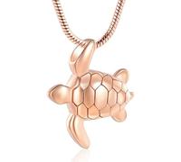 DOTUIARG Collier d’urne en forme de tortue de mer pour cendres, bijoux de crémation en acier inoxydable pour femmes, pendentif en cendres, souvenir pour collier.