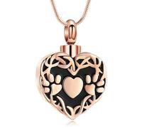 DOTUIARG Collier d’urne patte d’animal pour cendres de chien Souvenir de proche Bijoux de crémation de cœur