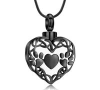 DOTUIARG Collier d’urne patte d’animal pour cendres de chien Souvenir de proche Bijoux de crémation de cœur