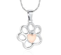 DOTUIARG Collier d’urne patte d’animal pour cendres pour chien/chat, bijoux de crémation pour porte-cendres, bijoux commémoratifs