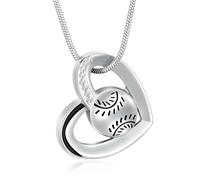 DOTUIARG Collier d’urne pour cendres, bijoux de crémation en cœur, pendentif en cendres commémoratif en acier inoxydable, collier souvenir, bijoux pour femmes hommes