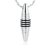 DOTUIARG Collier de bijoux en forme d’olive de crémation avec une serrure commémorative en boule creuse, pot pendentif, bijoux commémoratifs humains