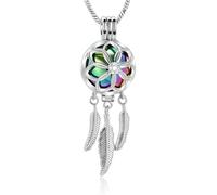 DOTUIARG Collier de crémation à l’intérieur d’une boule en acier inoxydable bijoux d’urne commémorative pour les cendres des êtres chers pendentif à garder en solde
