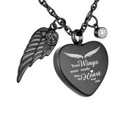 DOTUIARG Collier de crémation de cœur, bijou d’urne, pour les cendres des êtres chers, pendentif commémoratif en acier inoxydable