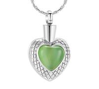DOTUIARG Collier de crémation en forme de cœur d’amour pour cendres - Bijoux en urne en pendentif en acier inoxydable, cadeau commémoratif pour porte-cendres d’animal humain