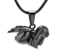 DOTUIARG Collier de crémation, pendentif, urne, forme de lapin, quatre couleurs, peut être un bijou de crémation pour les cendres.