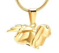 DOTUIARG Collier de crémation, pendentif, urne, forme de lapin, quatre couleurs, peut être un bijou de crémation pour les cendres.