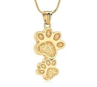 DOTUIARG Colliers d’urne à empreintes de pattes pour cendres, chien en acier inoxydable, crémation de chat, bijoux commémoratifs pendentif en cendre, cadeau souvenir pour femmes hommes