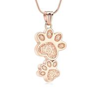 DOTUIARG Colliers d’urne à empreintes de pattes pour cendres, chien en acier inoxydable, crémation de chat, bijoux commémoratifs pendentif en cendre, cadeau souvenir pour femmes hommes