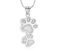 DOTUIARG Colliers d’urne à empreintes de pattes pour cendres, chien en acier inoxydable, crémation de chat, bijoux commémoratifs pendentif en cendre, cadeau souvenir pour femmes hommes