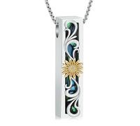 DOTUIARG Colliers d’urnes pour cendres, bijoux de crémation, pendentif en cendres en acier inoxydable, souvenir pour bijoux pour femmes,