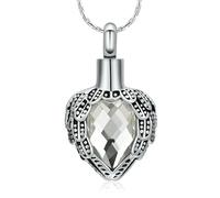 DOTUIARG Colliers d’urnes pour feuilles de cendre Bijoux de crémation en acier sans taines Pendentif souvenir pour les femmes Hommes