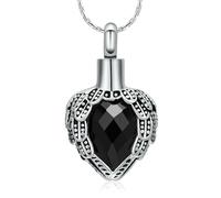 DOTUIARG Colliers d’urnes pour feuilles de cendre Bijoux de crémation en acier sans taines Pendentif souvenir pour les femmes Hommes