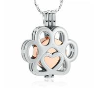 DOTUIARG Colliers d’urnes pour feuilles de cendre Bijoux de crémation en acier sans taines Pendentif souvenir pour les femmes Hommes