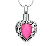 DOTUIARG Colliers d’urnes pour feuilles de cendre Bijoux de crémation en acier sans taines Pendentif souvenir pour les femmes Hommes