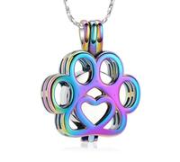 DOTUIARG Colliers d’urnes pour feuilles de cendre Bijoux de crémation en acier sans taines Pendentif souvenir pour les femmes Hommes