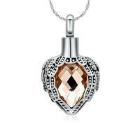 DOTUIARG Colliers d’urnes pour feuilles de cendre Bijoux de crémation en acier sans taines Pendentif souvenir pour les femmes Hommes