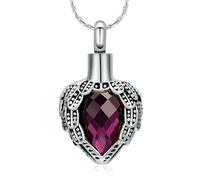 DOTUIARG Colliers d’urnes pour feuilles de cendre Bijoux de crémation en acier sans taines Pendentif souvenir pour les femmes Hommes