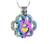 DOTUIARG Colliers d’urnes pour feuilles de cendre Bijoux de crémation en acier sans taines Pendentif souvenir pour les femmes Hommes