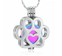 DOTUIARG Colliers d’urnes pour feuilles de cendre Bijoux de crémation en acier sans taines Pendentif souvenir pour les femmes Hommes