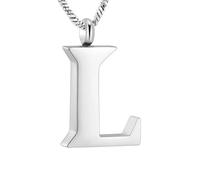 DOTUIARG Crémation bijoux lettre A ~ Z urne collier pour cendres porte-souvenirs bijoux commémoratifs pour un être cher