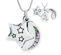 DOTUIARG Crémation Bijoux pour Cendres Star Lune Urne Colliers Mémorial Pendentif Souvenir Cadeaux Funérailles Cendres Porte Collier Clavicule