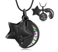 DOTUIARG Crémation Bijoux pour Cendres Star Lune Urne Colliers Mémorial Pendentif Souvenir Cadeaux Funérailles Cendres Porte Collier Clavicule