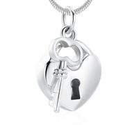 DOTUIARG Crémation Bijoux Urne Colliers pour Cendres Clé en Acier Inoxydable avec Mon Coeur Urne Pendentif Mémorial Cendre Porte Souvenir Cadeau