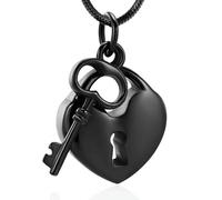 DOTUIARG Crémation Bijoux Urne Colliers pour Cendres Clé en Acier Inoxydable avec Mon Coeur Urne Pendentif Mémorial Cendre Porte Souvenir Cadeau