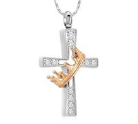 DOTUIARG Croix commémorative de cendres colliers pour femmes Bijoux de crémation pour cendres Pendentif urne en acier inoxydable Souvenirs cadeaux