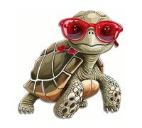 DOTUIARG Décalcomanie murale tortue drôle avec lunettes pour décorer le salon Embellir votre maison, utilisée pour toilettes, voiture, réfrigérateur