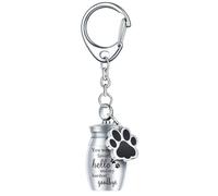 DOTUIARG Empreintes de pattes d’animal de compagnie Bijoux de crémation Porte-clés d’urne pour cendres de chien Porte-clés d’urne pour un être cher