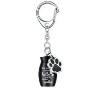 DOTUIARG Empreintes de pattes d’animal de compagnie Bijoux de crémation Porte-clés d’urne pour cendres de chien Porte-clés d’urne pour un être cher