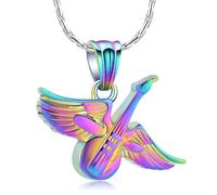 DOTUIARG Guitare urne Collier pour Cendres Anges Ailes crémation Bijoux Souvenir Pendentif funéraire Cendres Porte Proches Memorial Cadeau