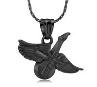 DOTUIARG Guitare urne Collier pour Cendres Anges Ailes crémation Bijoux Souvenir Pendentif funéraire Cendres Porte Proches Memorial Cadeau