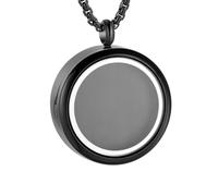 DOTUIARG Médaillon de crémation en verre rond contenant les cendres des êtres chers, bijoux commémoratifs d’urne des femmes et hommes