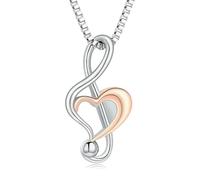 DOTUIARG Note musicale collier d’urne pour cœur de cendre Bijoux de crémation Pendentif en acier inoxydable Femmes hommes Souvenir commémoratif