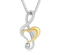 DOTUIARG Note musicale collier d’urne pour cœur de cendre Bijoux de crémation Pendentif en acier inoxydable Femmes hommes Souvenir commémoratif