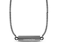 DOTUIARG Pendentif de crémation d’urne en cube d’acier inoxydable avec un collier de bijoux souvenir longueur 50cm + 5cm prolongateur