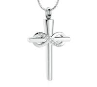 DOTUIARG Pendentif en croix Collier de crémation, cendres, bijoux, urne commémorative, médaillon souvenir, porte-cendres pour hommes, femmes