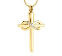 DOTUIARG Pendentif en croix Collier de crémation, cendres, bijoux, urne commémorative, médaillon souvenir, porte-cendres pour hommes, femmes