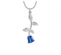 DOTUIARG Pendentif en feuilles de fleur de rose couleur argent/or Urnes collier Bijoux de crémation pour cendres Bijoux souvenirs Souvenir mémoire
