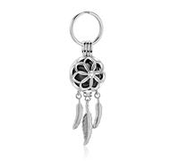 DOTUIARG Porte-clés d’urne commémorative Lotus Flower Ashes Key Holder avec Bijoux de crémation